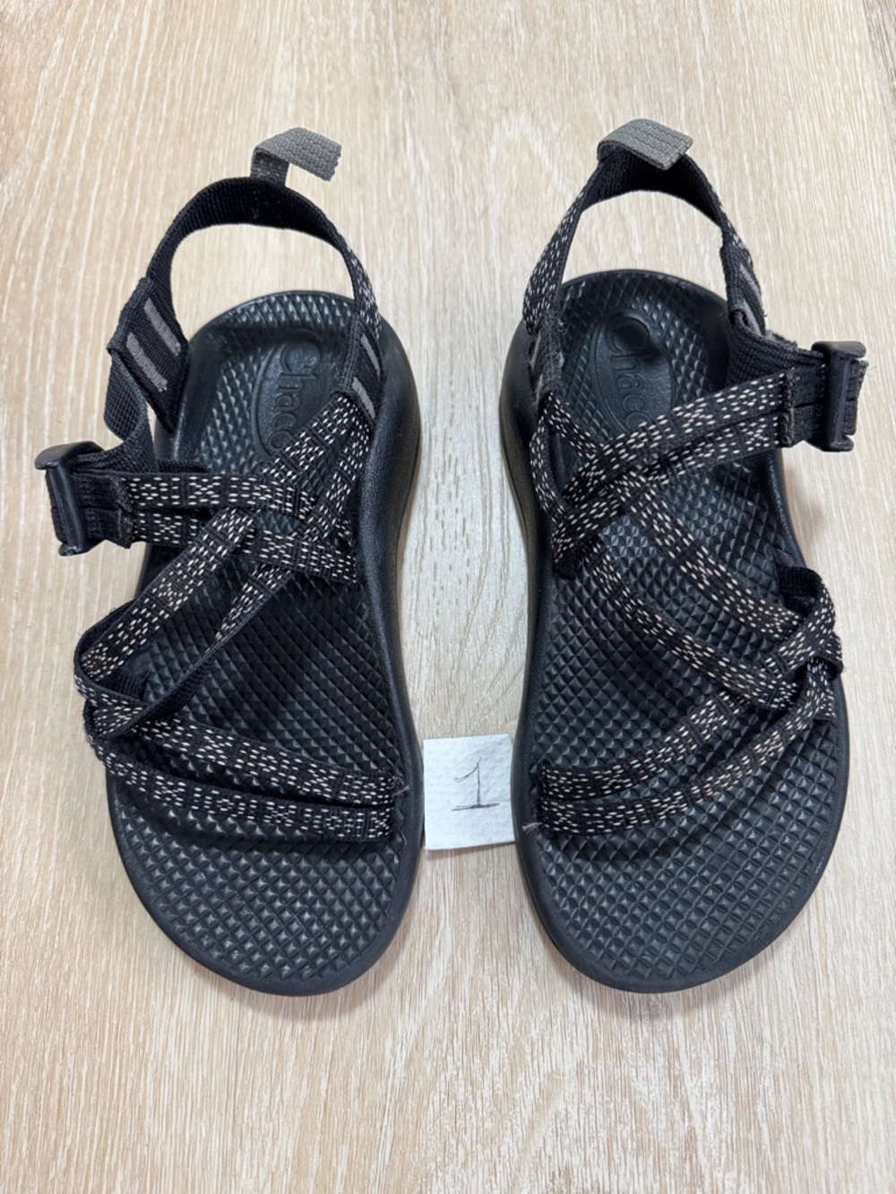 Chaco Kids Black Strappy Sport Sandals with Reflective Detailing